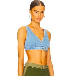 Lovers and Friends Shae Denim Bralette Top in Canyon